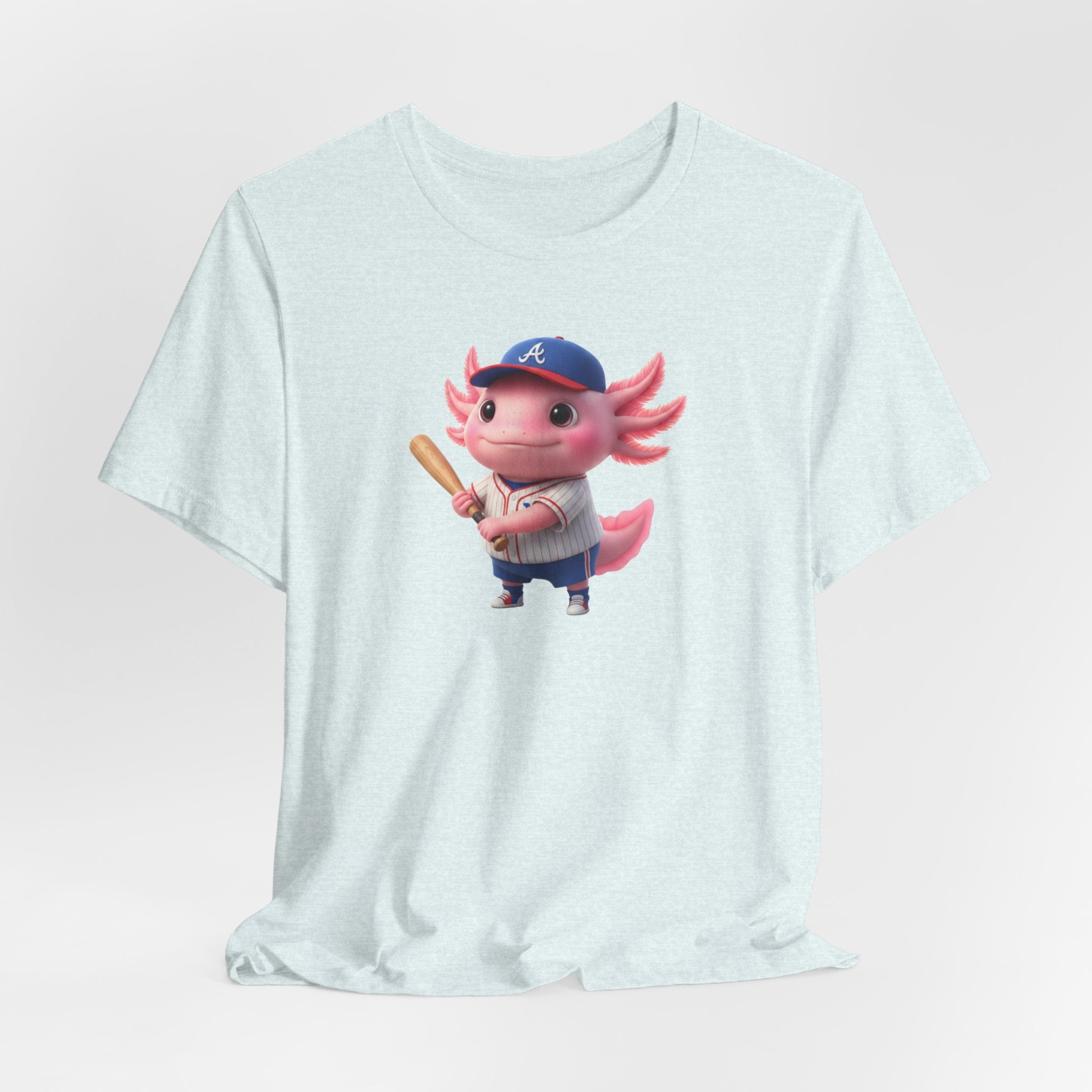 Axolotl Baseball Boy T-Shirt — Cute Pink Axolotl Batter Tee