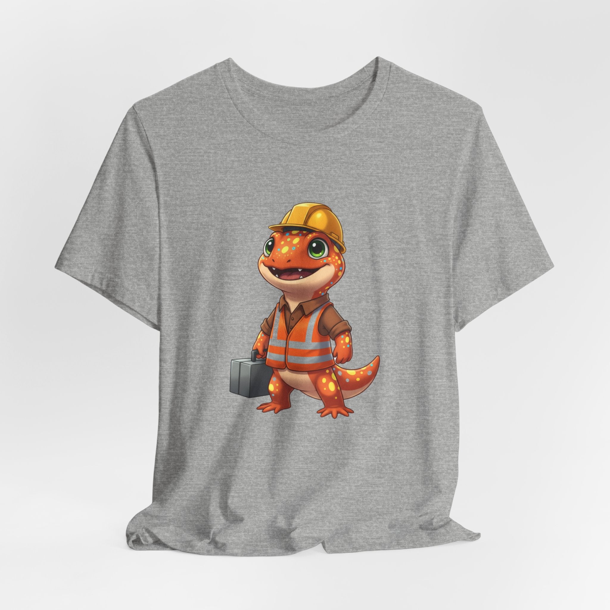 Salamander Construction T‑Shirt — Cute Salamander in Hard Hat Tee