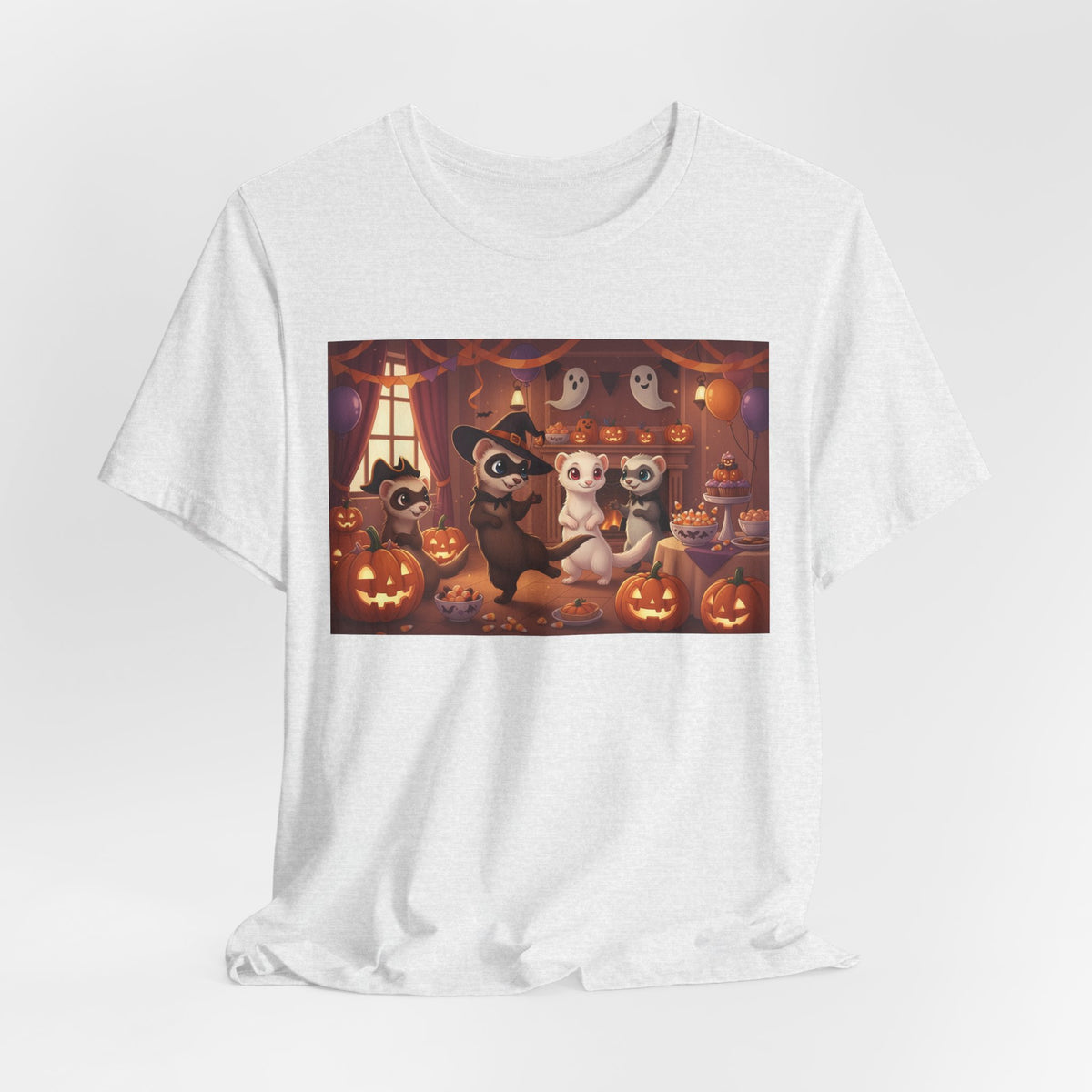 Ferrets Halloween Party & Pumpkins T‑Shirt