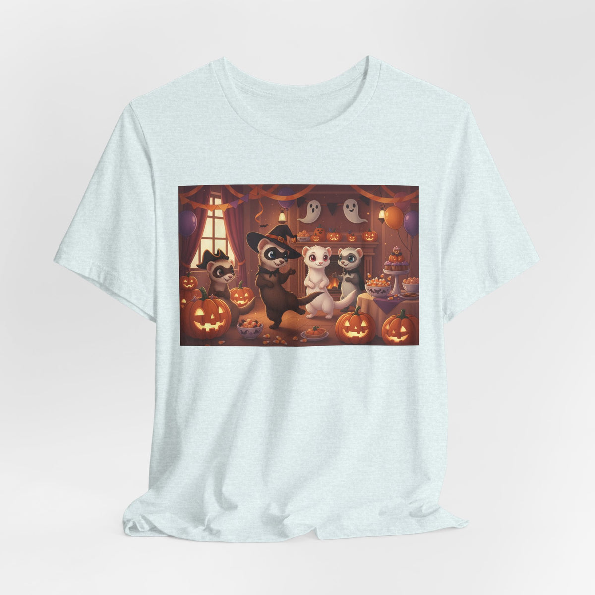Ferrets Halloween Party & Pumpkins T‑Shirt