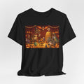 Dino Halloween Party T‑Shirt — Cute Trick-or-Treating Dinosaurs Pumpkin Tee