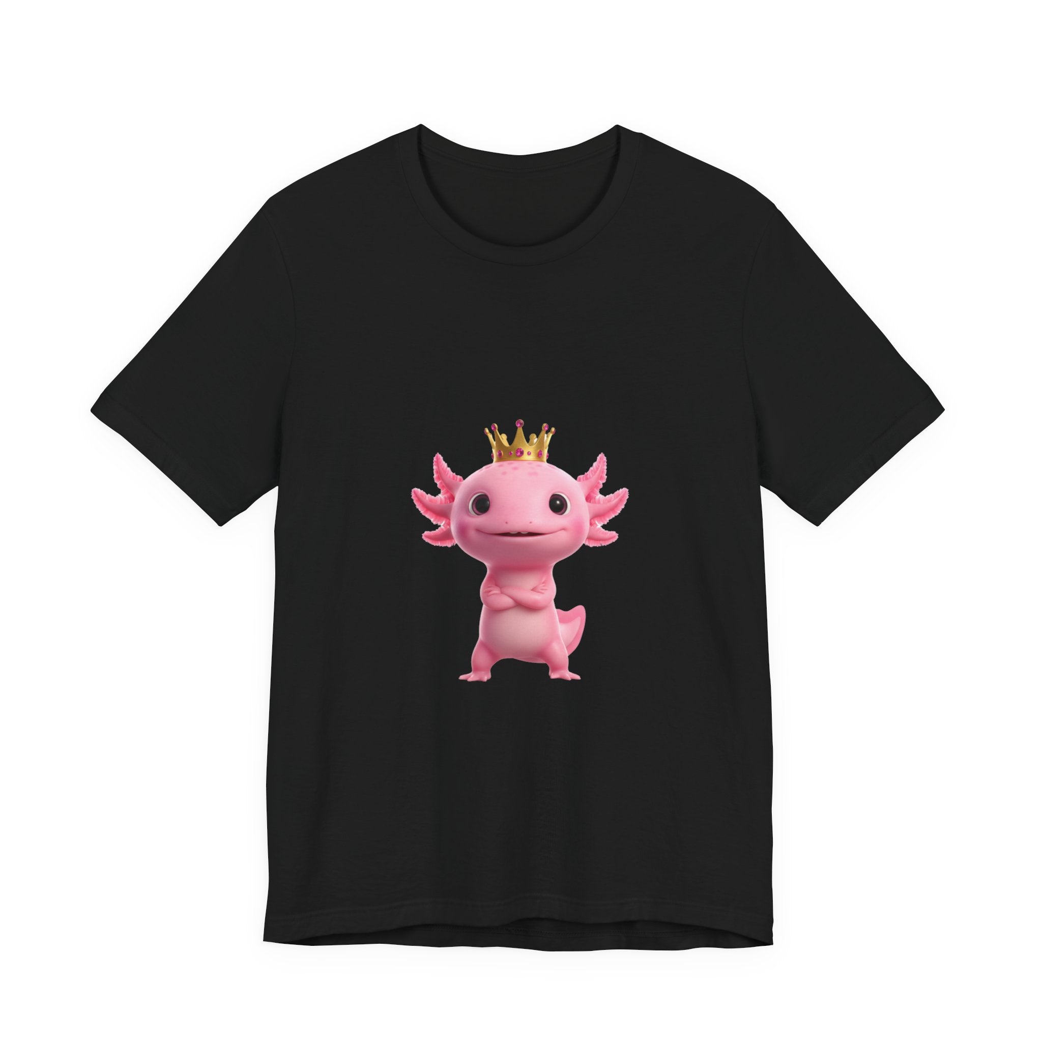 Axolotl King T-Shirt — Cute Pink Axolotl with Crown Tee