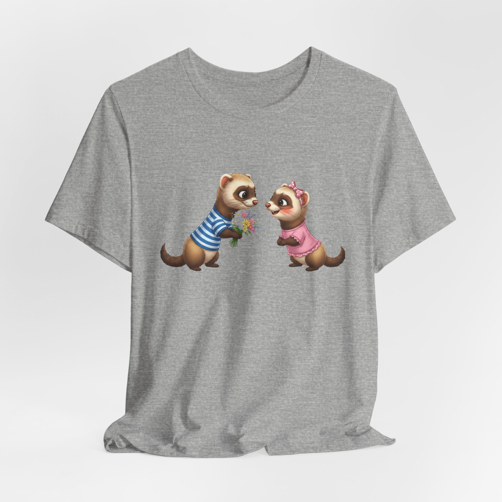 Ferret Couple Cute Graphic Tee — Romantic Animal T-Shirt
