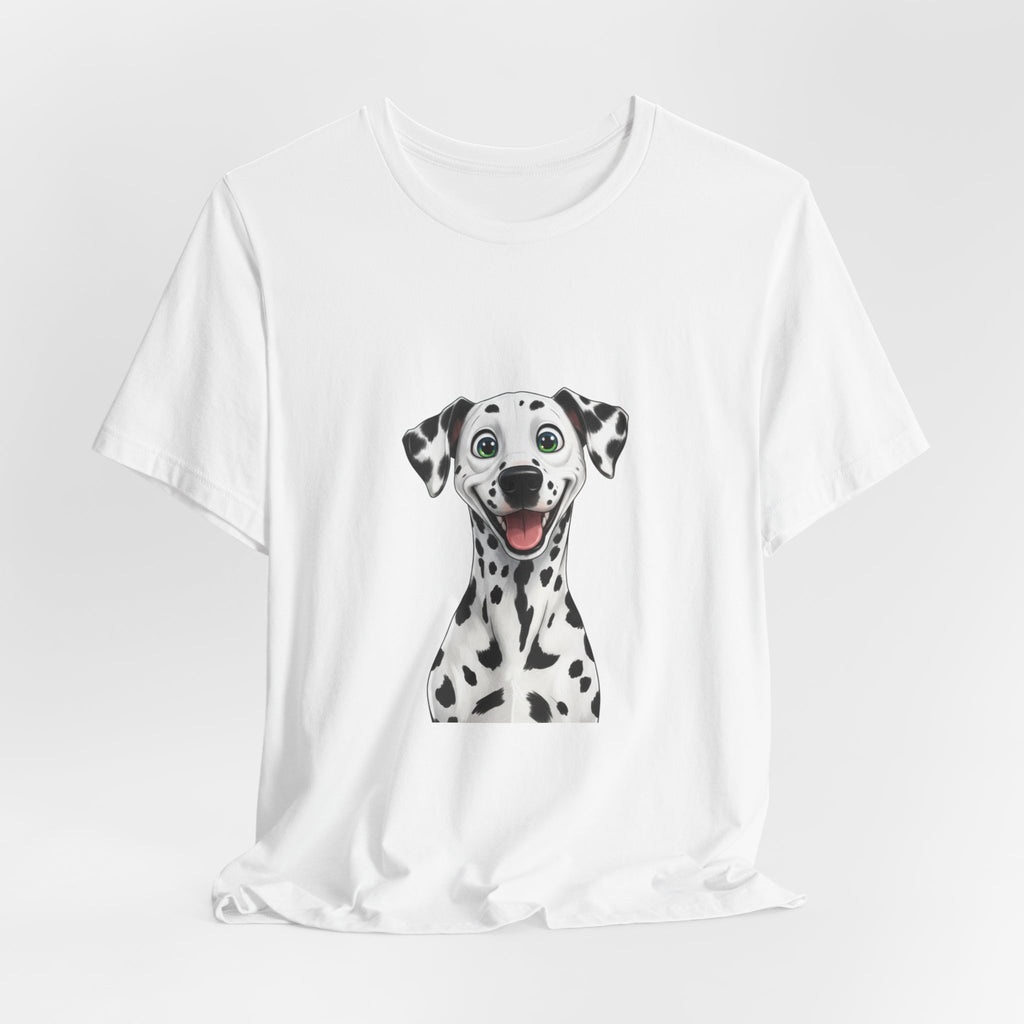 Happy Dalmatian Dog T-Shirt — Cute Spot Puppy Tee for Dog Lovers