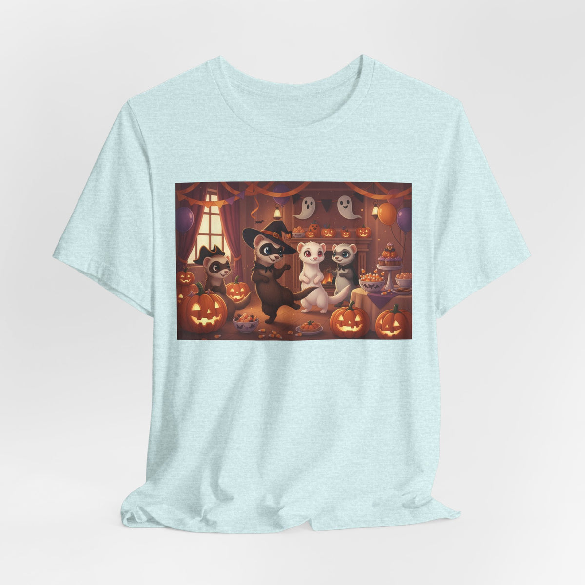 Ferrets Halloween Party & Pumpkins T‑Shirt