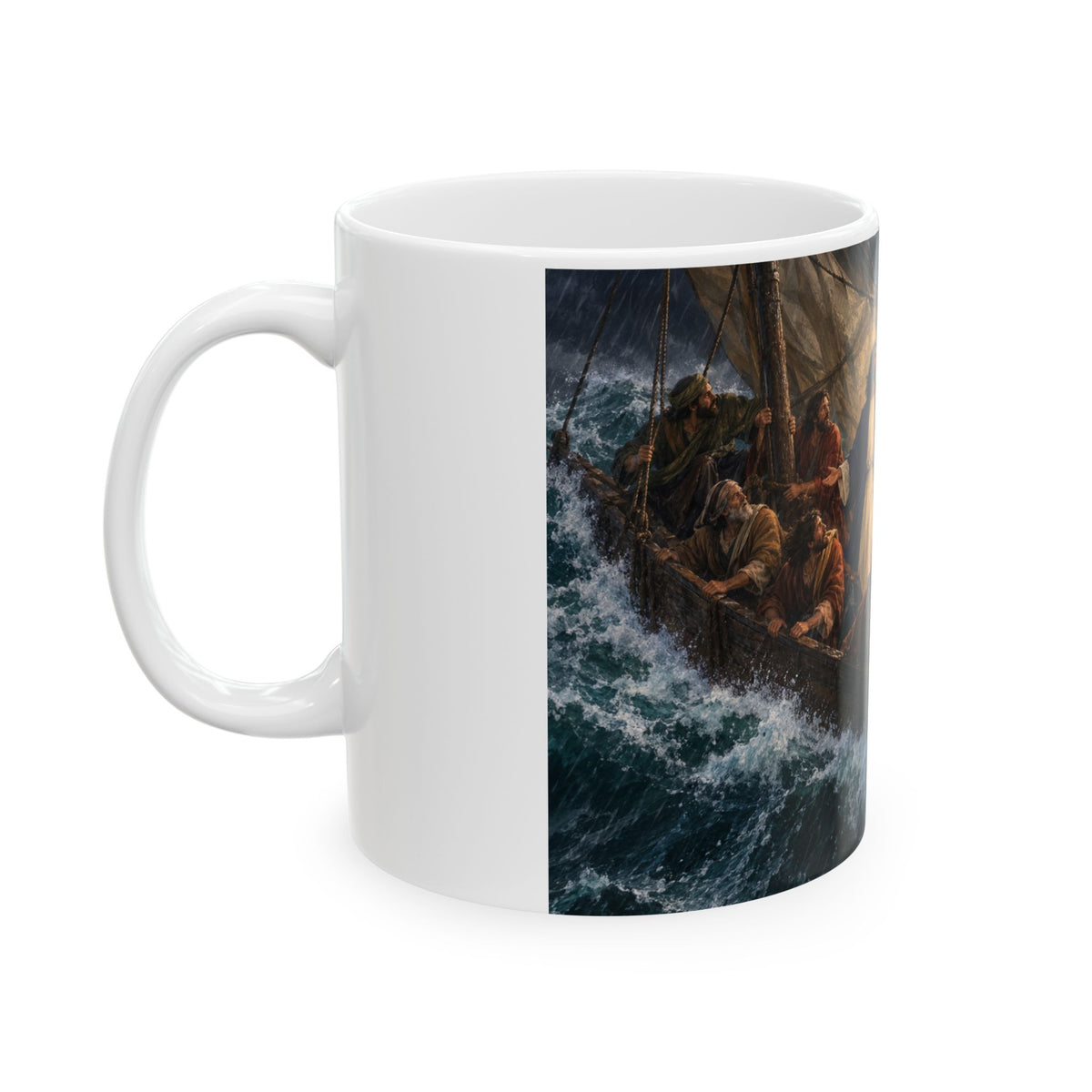 Hulabuloo — Jesus Calming the Storm — Bible Ceramic Mug