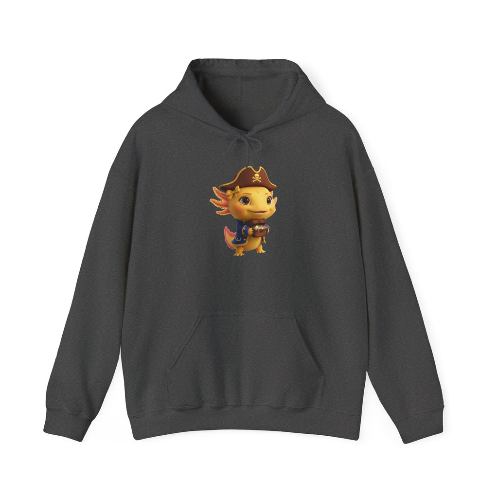 Axolotl Pirate Girl Hoodie — Cute Cartoon Pirate Axolotl Sweatshirt