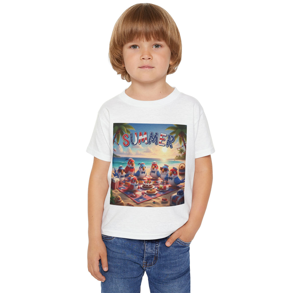 Tweets Toddler T-Shirt — Cute Beach Party 'SUMMER' Graphic (Kids Vacation & Playdate Tee)