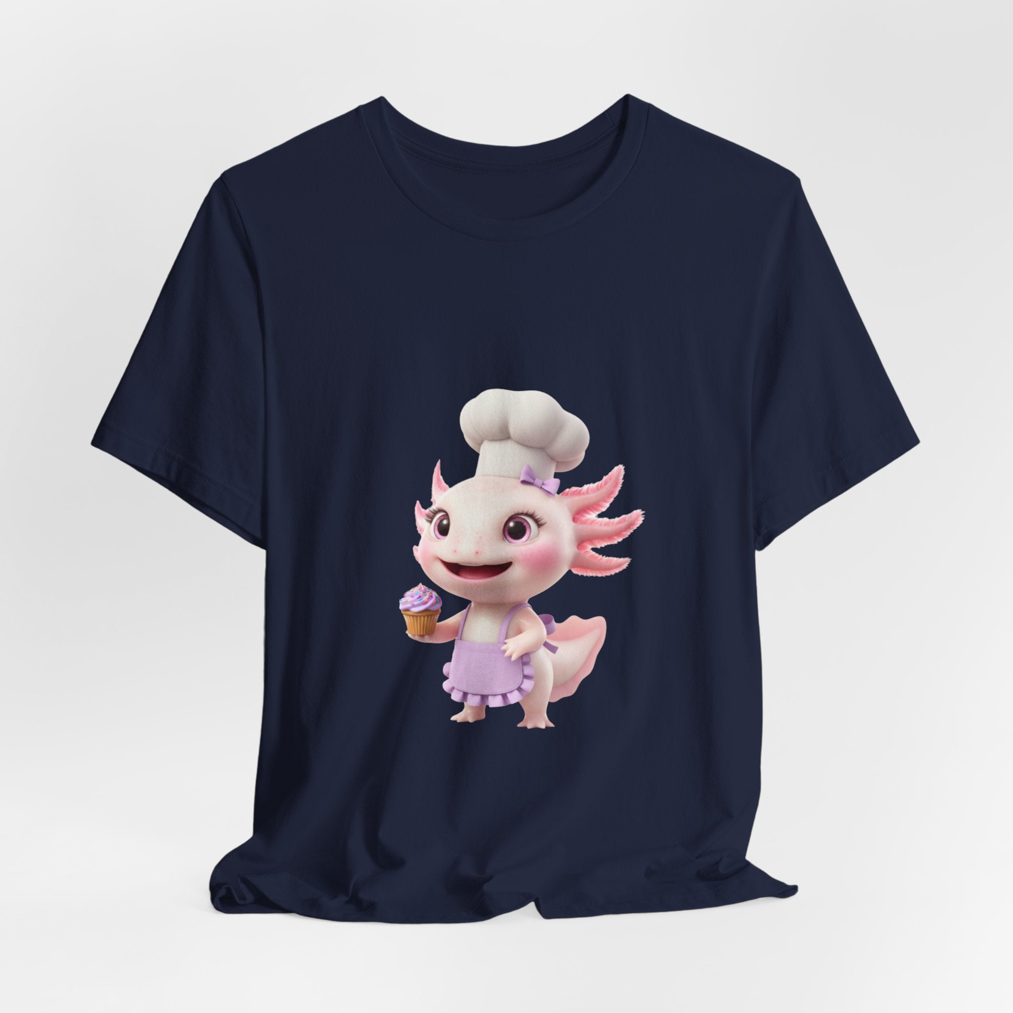 Axolotl Chef Girl T-Shirt — Cute Baking Cartoon Tee for Kids & Fans