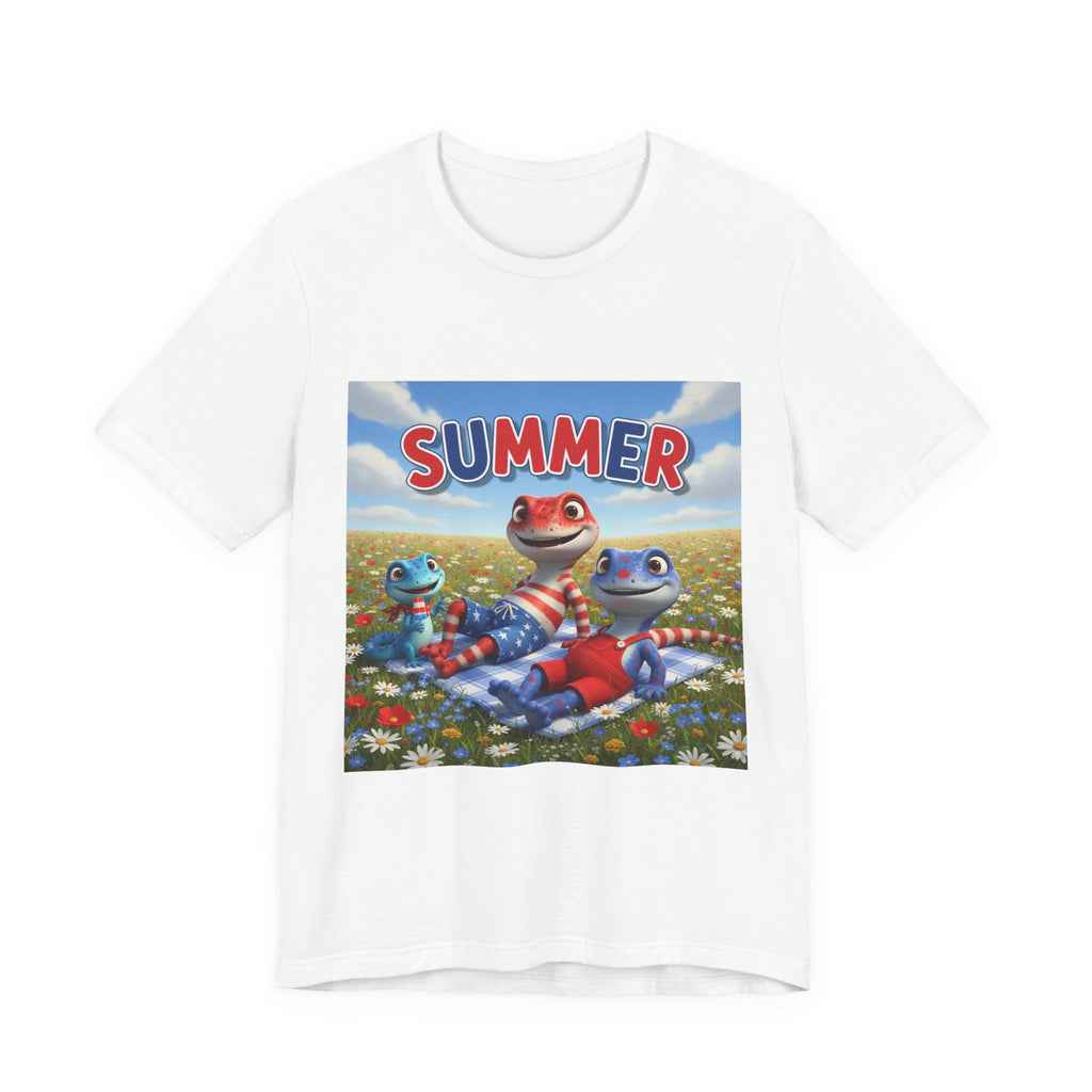 Lizard Family Summer Graphic T‑Shirt – Cute Cartoon Beach Tee