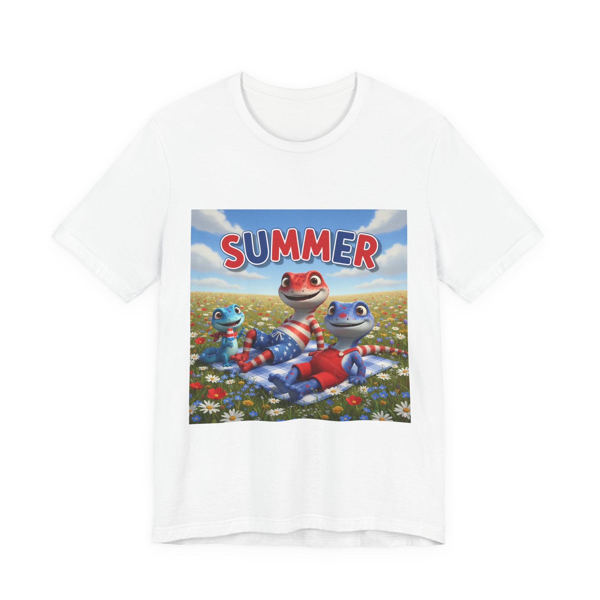 Lizard Family Summer Graphic T‑Shirt – Cute Cartoon Beach Tee