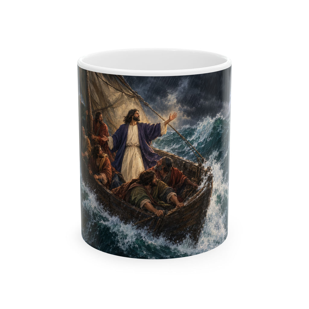 Hulabuloo — Jesus Calming the Storm — Bible Ceramic Mug