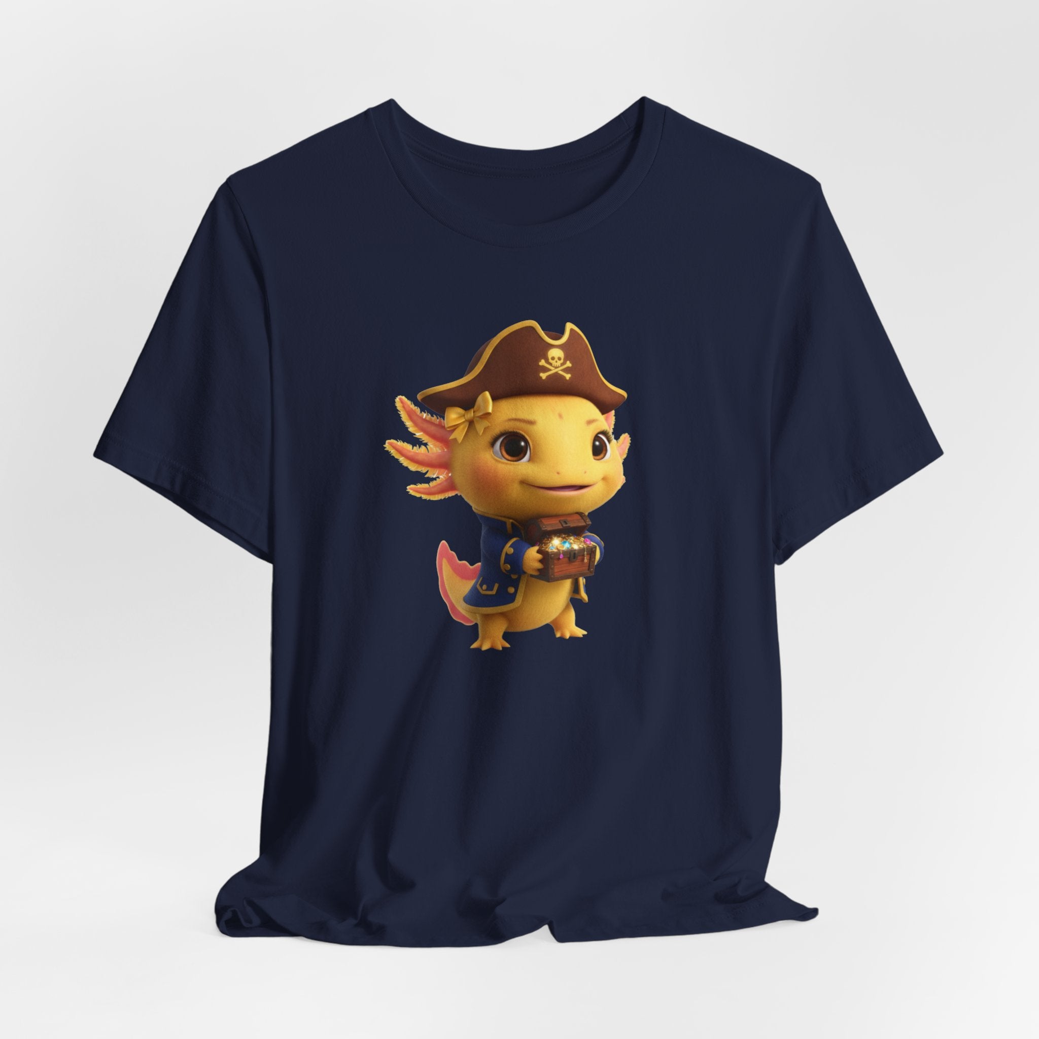 Axolotl Pirate Girl Tee — Cute Pirate Axolotl Graphic T-Shirt for Kids & Fans