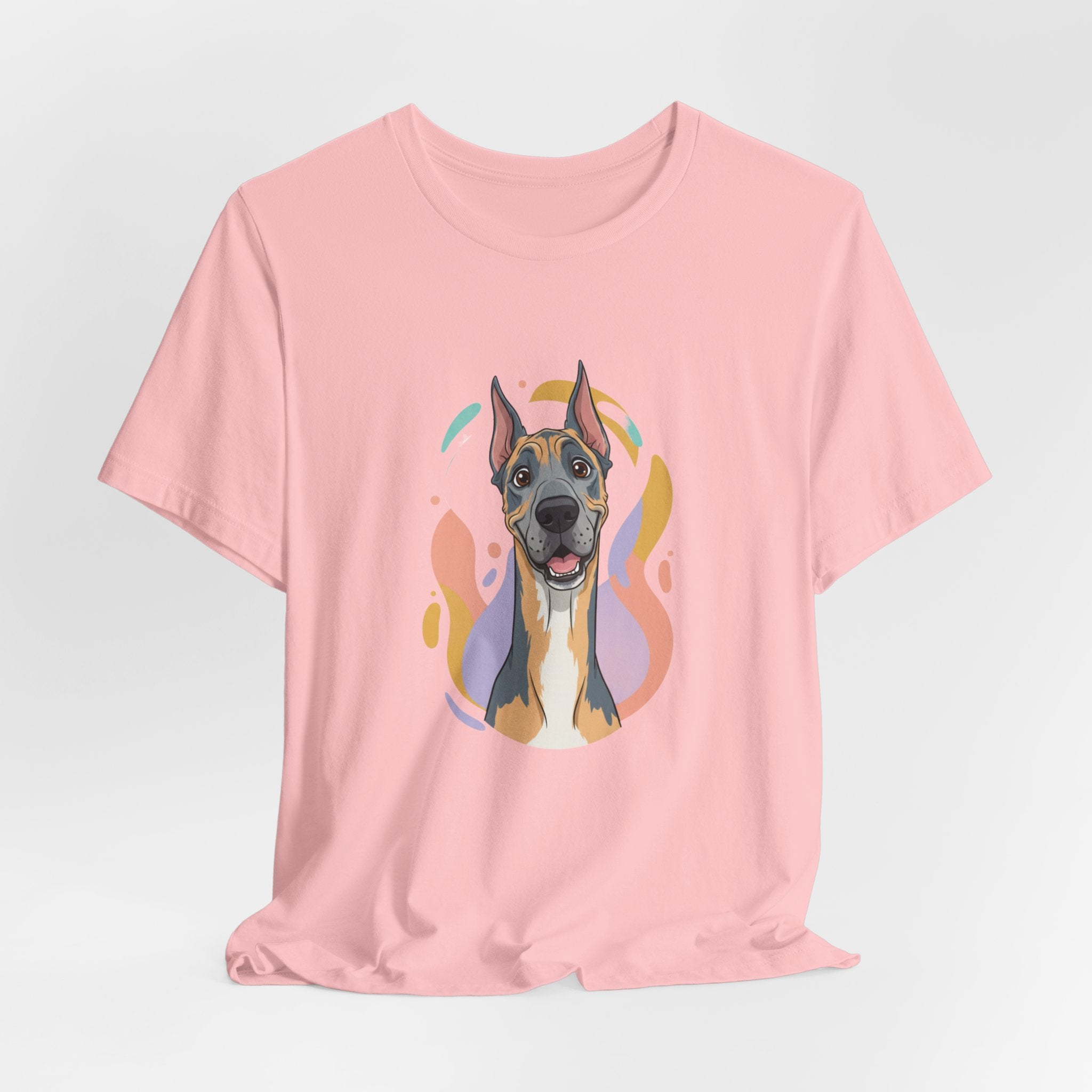 Great Dane Portrait Tee — Colorful Modern Dog Illustration T‑Shirt