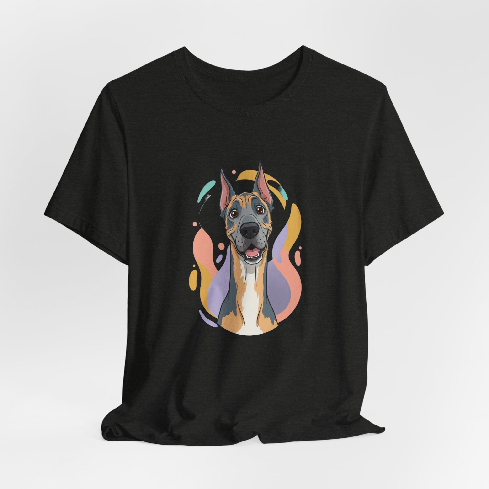 Great Dane Portrait Tee — Colorful Modern Dog Illustration T‑Shirt