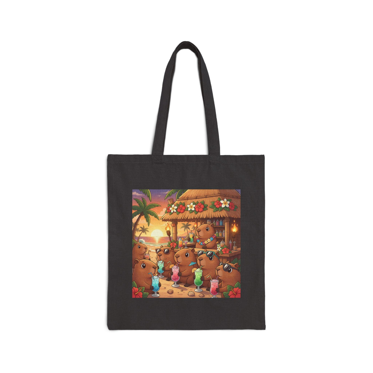 Capybaras Beach Scene Tote Bag