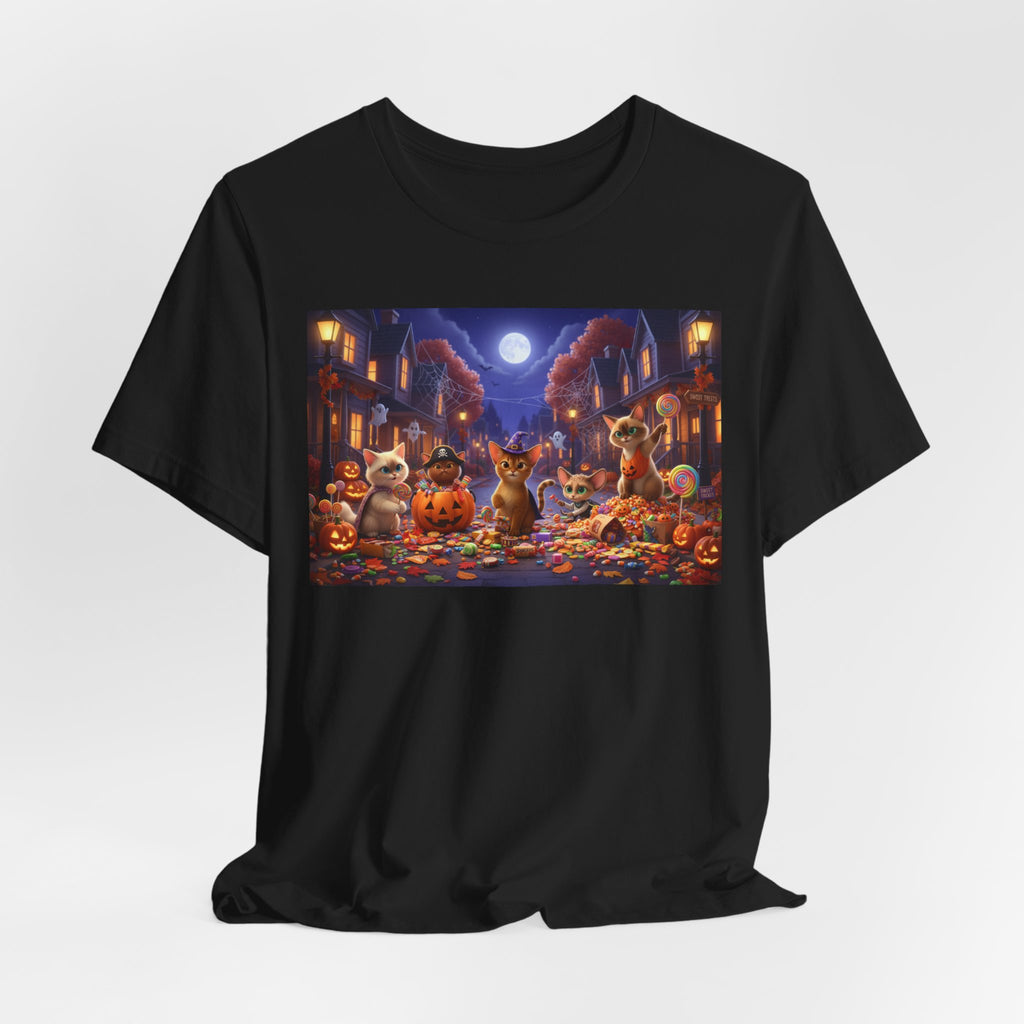 Cats Halloween Night & Pumpkins T-Shirt