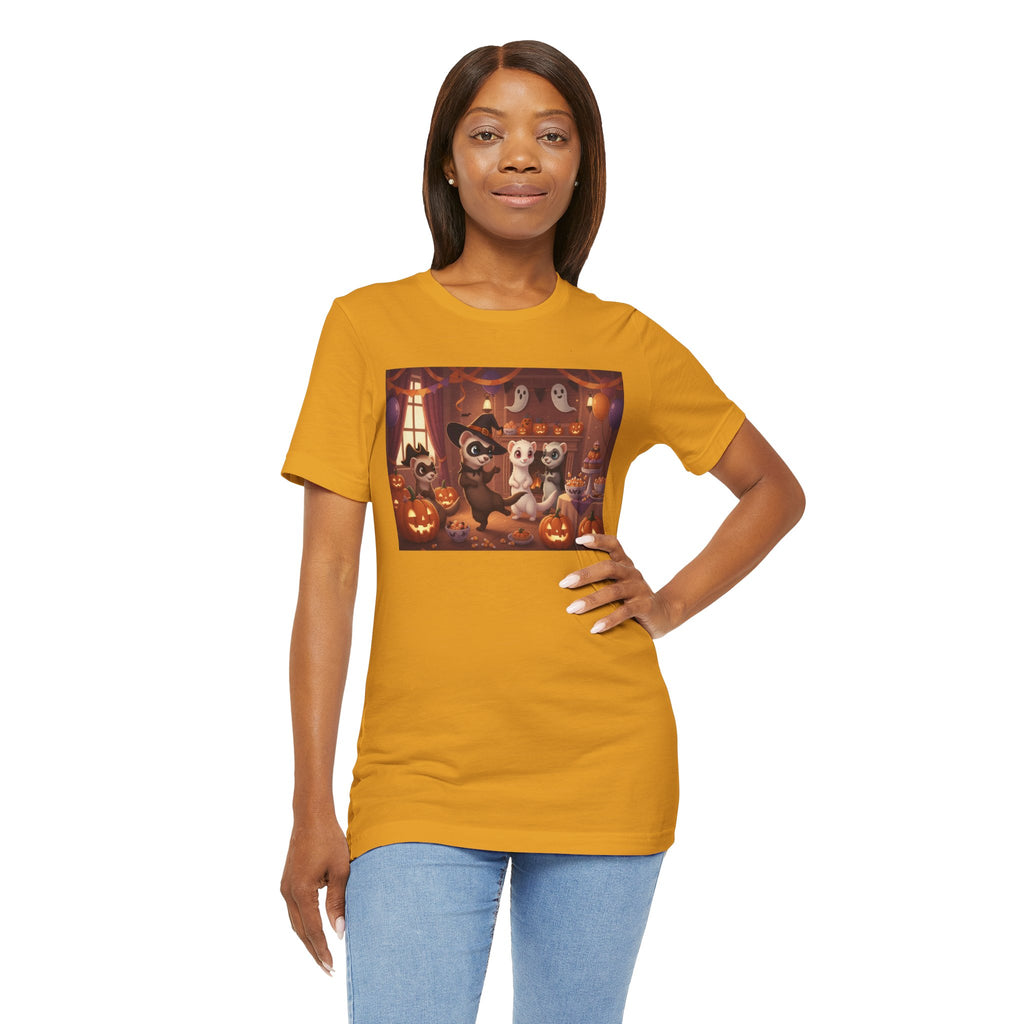 Ferrets Halloween Party & Pumpkins T‑Shirt