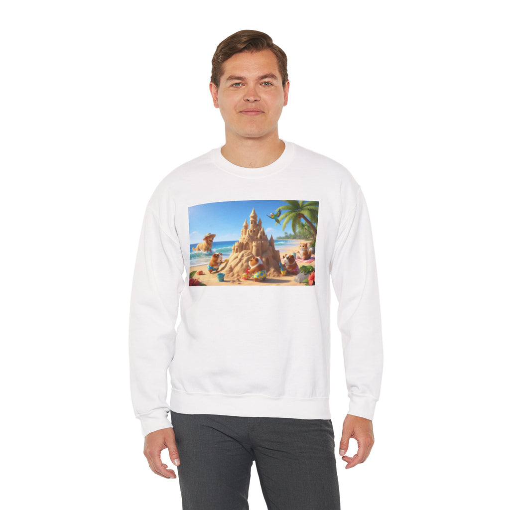 Hulabuloo Crew Crewneck Sweatshirt — Beach Sandcastle Graphic