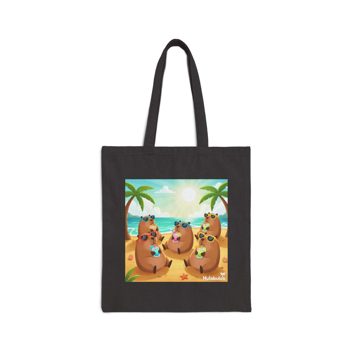 Capybaras Beach Scene Tote Bag