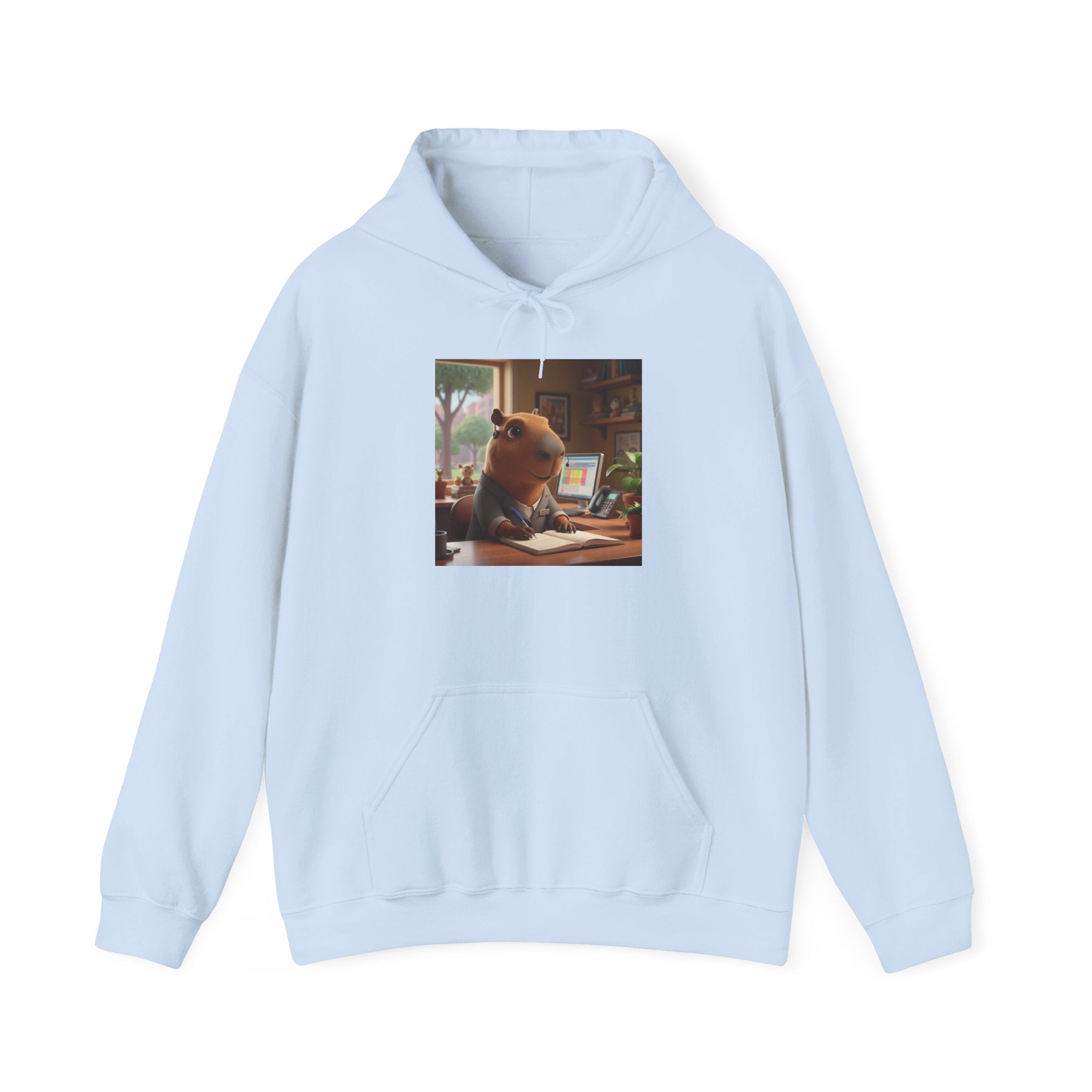 Capybara in the Office  Reading Hoodie — Cute Study Vibes Sweatshirt