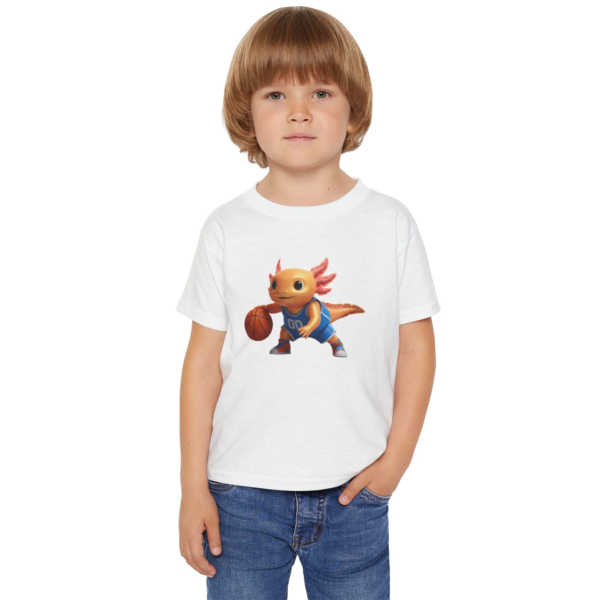 Axolotl Basketball Toddler T-Shirt — Cute Court-Ready Kids Tee