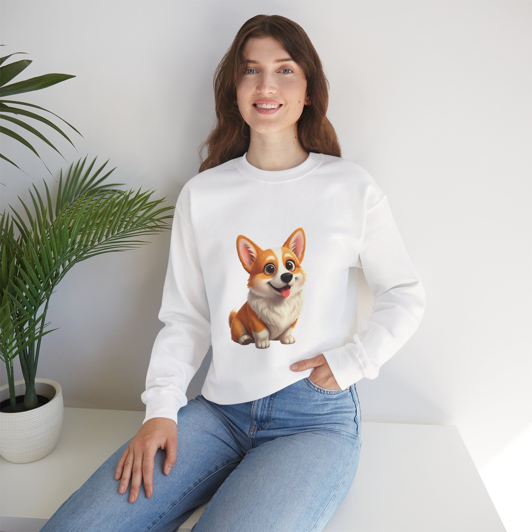 Corgi Crewneck Sweatshirt — Cute Cartoon Pembroke Corgi Pullover