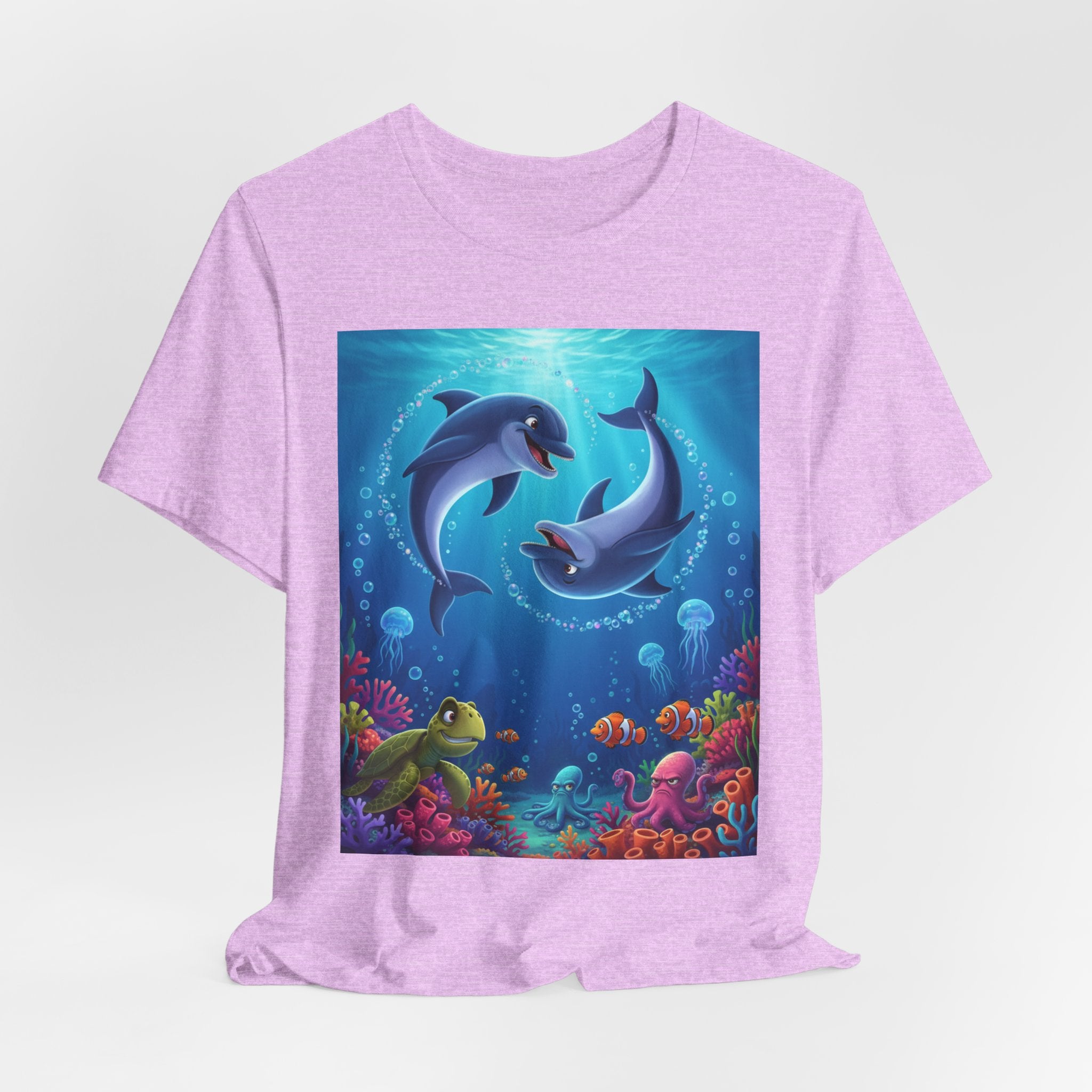 Dolphin Underwater Scene T-Shirt — Playful Ocean Wildlife Tee