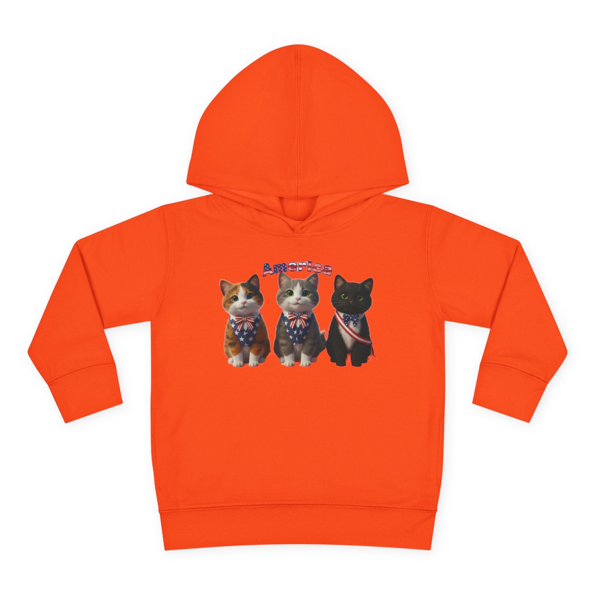 Kitties Toddler Hoodie — Patriotic Kittens "America" Fleece Pullover