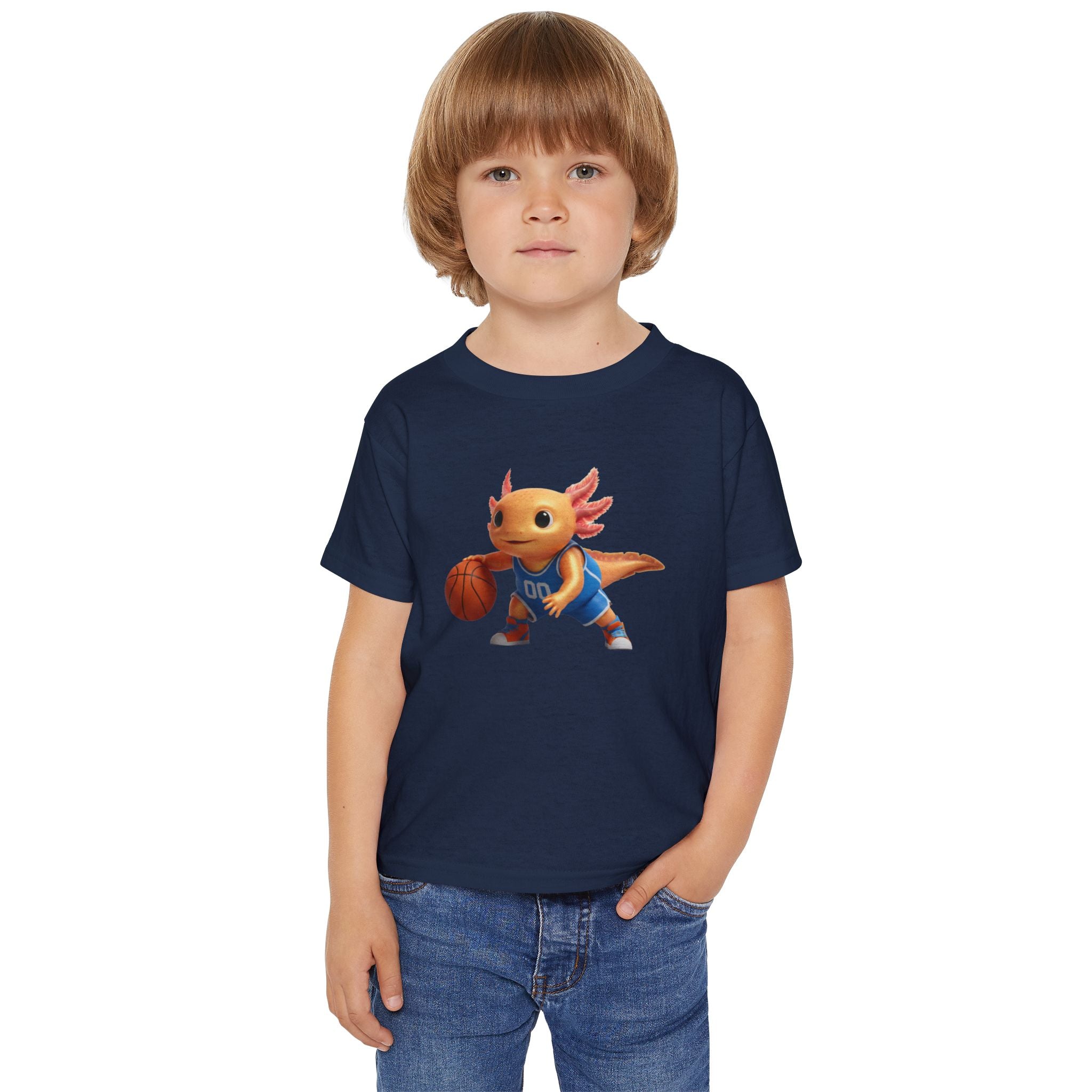 Axolotl Basketball Toddler T-Shirt — Cute Court-Ready Kids Tee