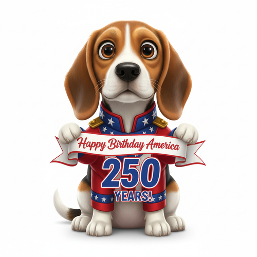 Beagle Patriotic Pup