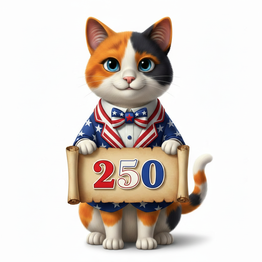 Calico Patriotic Kitty