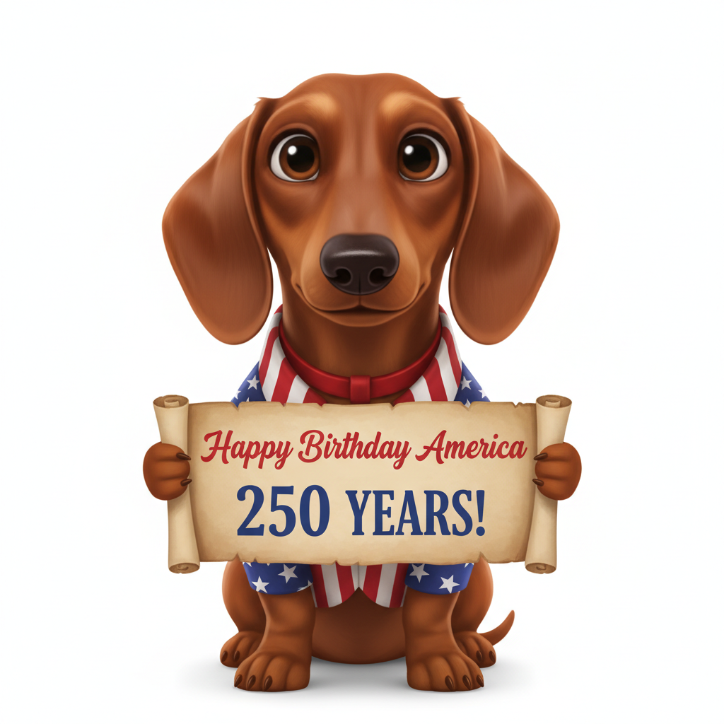 Dachshund Patriotic Pup