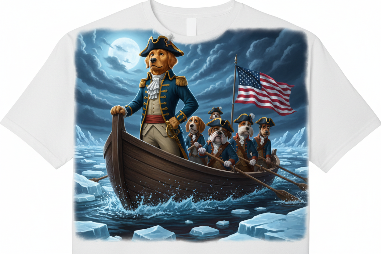 Golden Retriever Washington Crossing the Delaware
