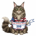Maine Coon Patriotic Kitty