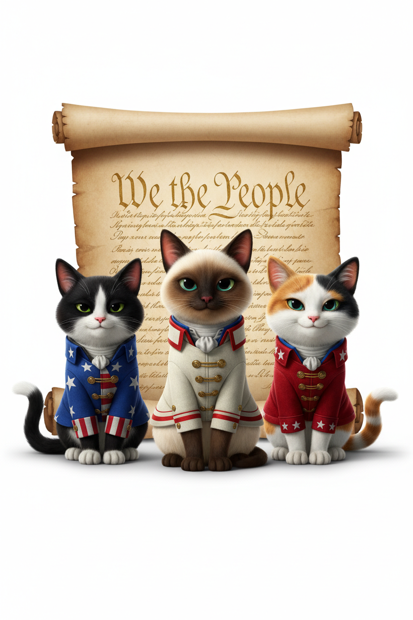 Patriotic Kitties - We the People Constitution