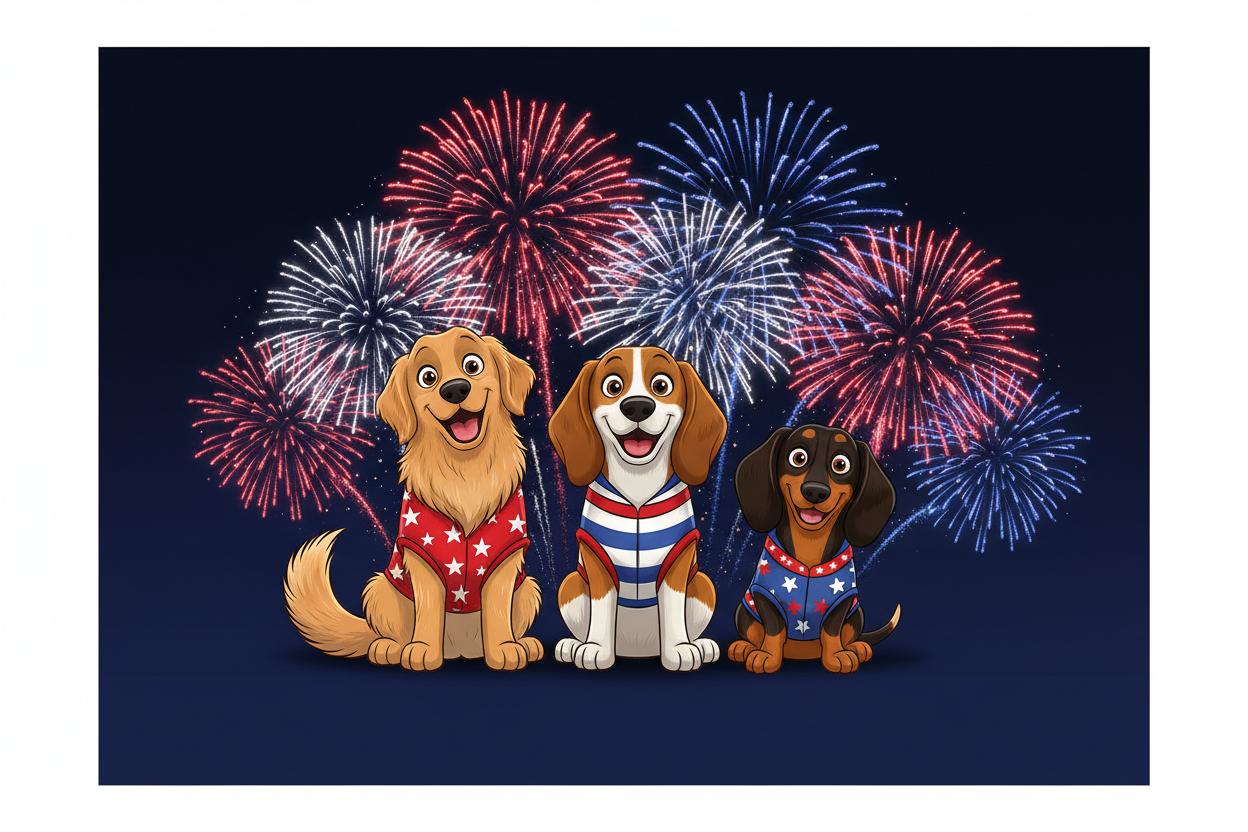 Patriotic Pups Fireworks