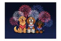 Patriotic Pups - Fireworks Trio Hoodie