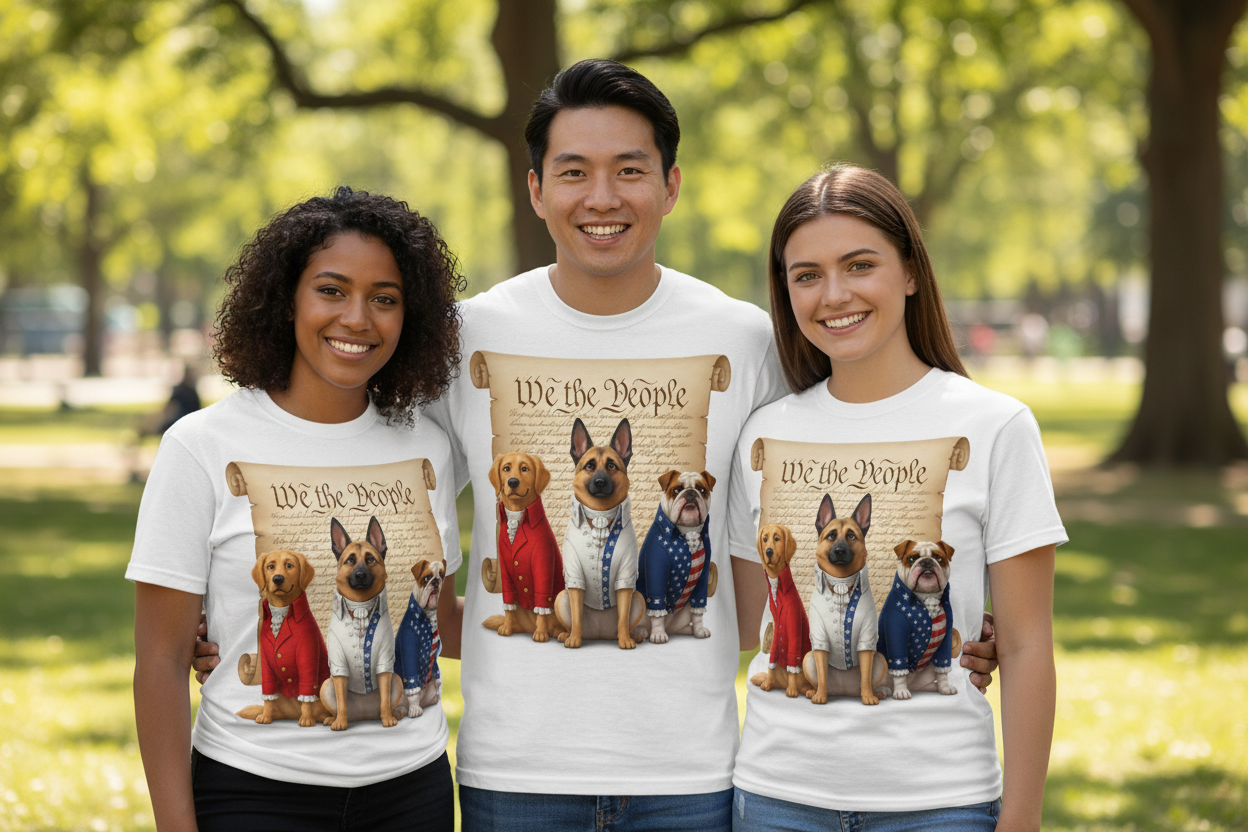 Patriotic Pups T-Shirt Close Up