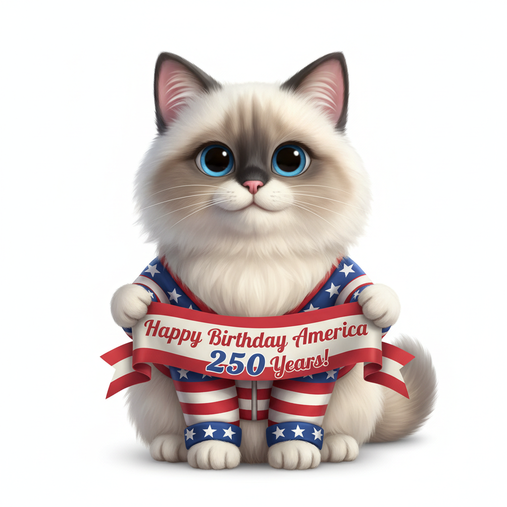 Ragdoll Patriotic Kitty