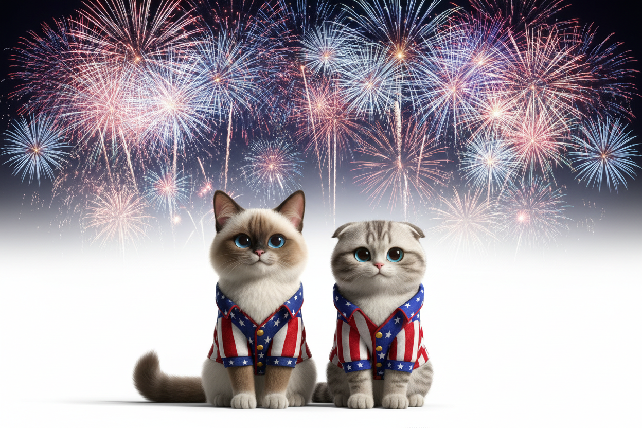 Ragdoll & Scottish Fold Fireworks - Wide