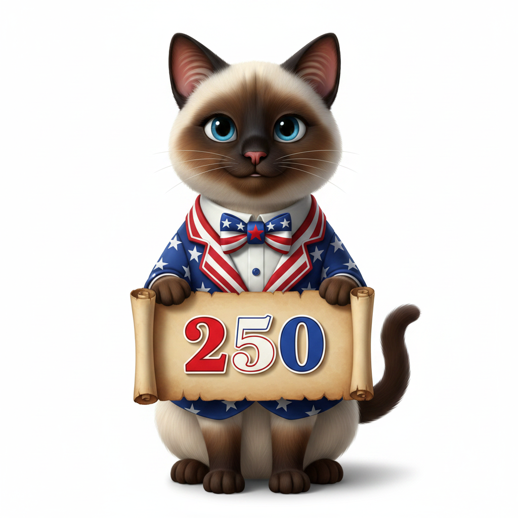Siamese Patriotic Kitty