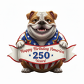Smiling Bulldog Patriotic Pup
