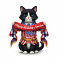 Tuxedo Patriotic Kitty