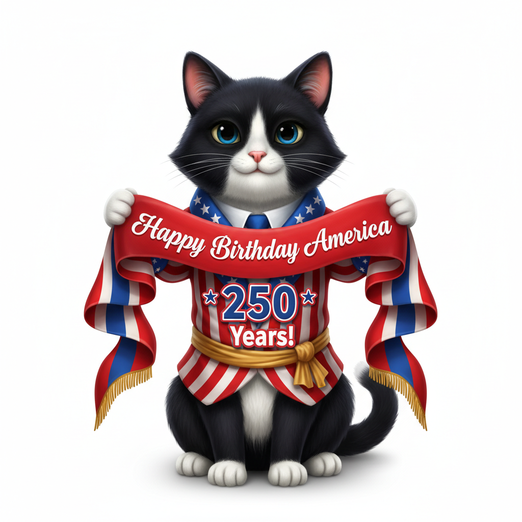 Tuxedo Patriotic Kitty